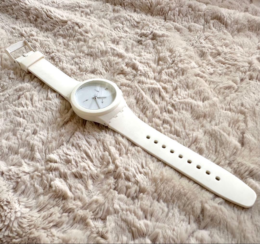 swatch 腕時計 2点セット　シリコン　スケルトン　クリア　赤　白