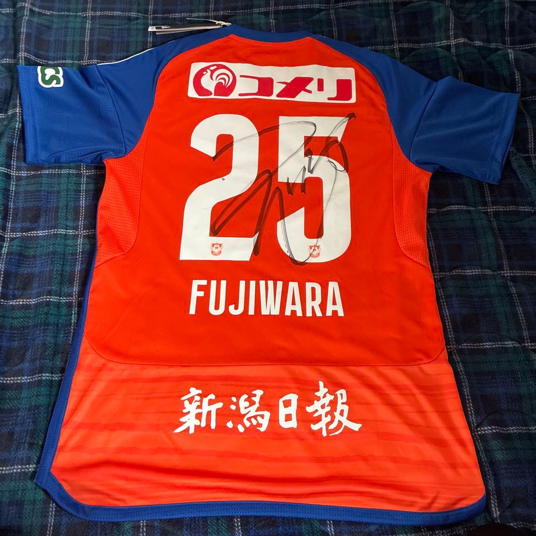 『直筆サイン』アルビレックス新潟藤原奏哉ユニフォーム Mサイズタグ付き