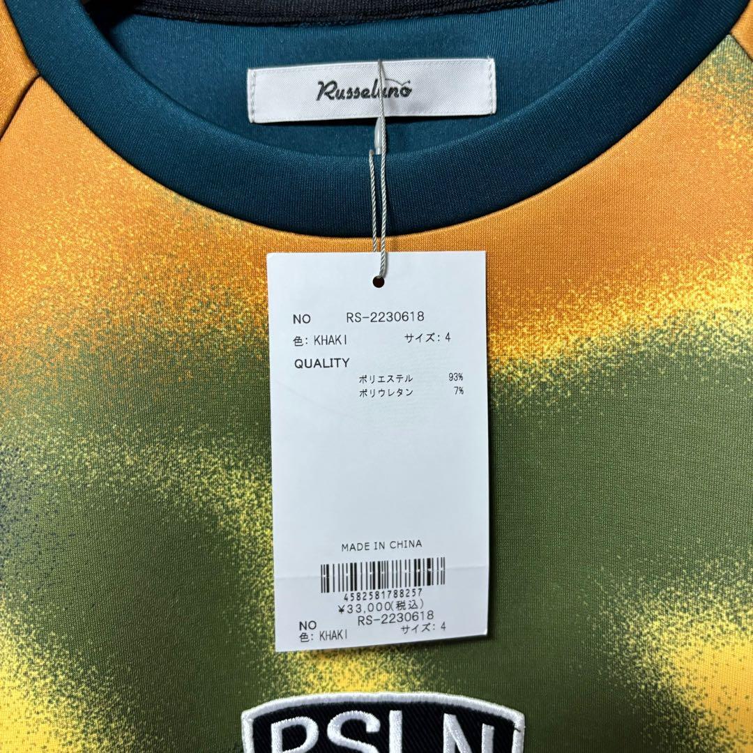 新品 ラッセルノ ゴルフ スプレー カモ クルーネック カーキ M 4