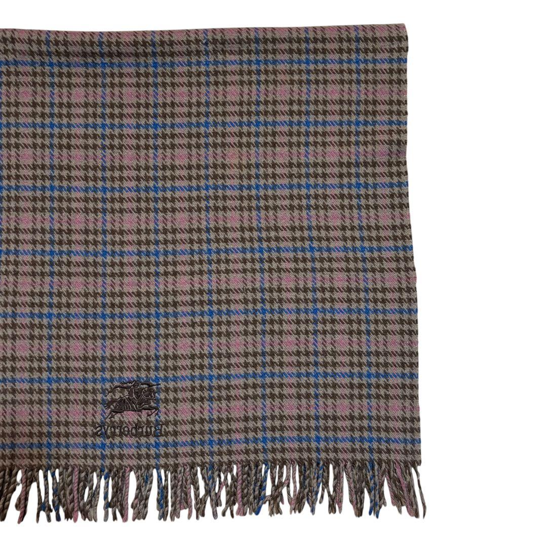 BURBERRY バーバリー ブランケット 毛 ベージュ チェック柄 フリンジ