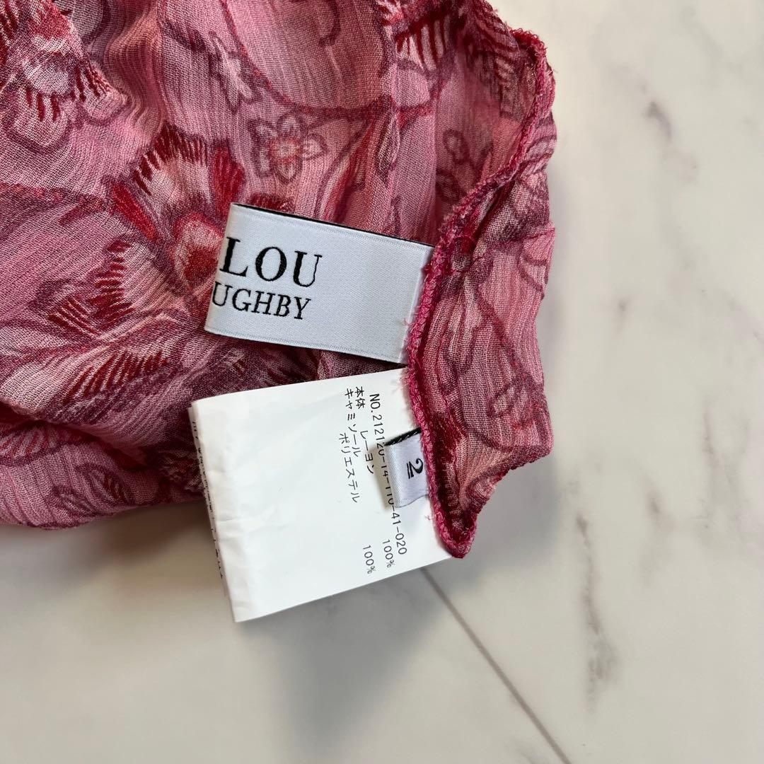 ルルウィルビー 楊柳フラワーリボンワンピース ボウタイ　ピンク 花柄　日本製