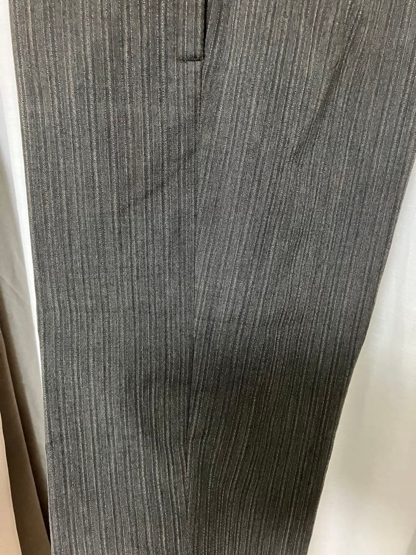 DRIES VAN NOTEN グレーストライプ スラックス