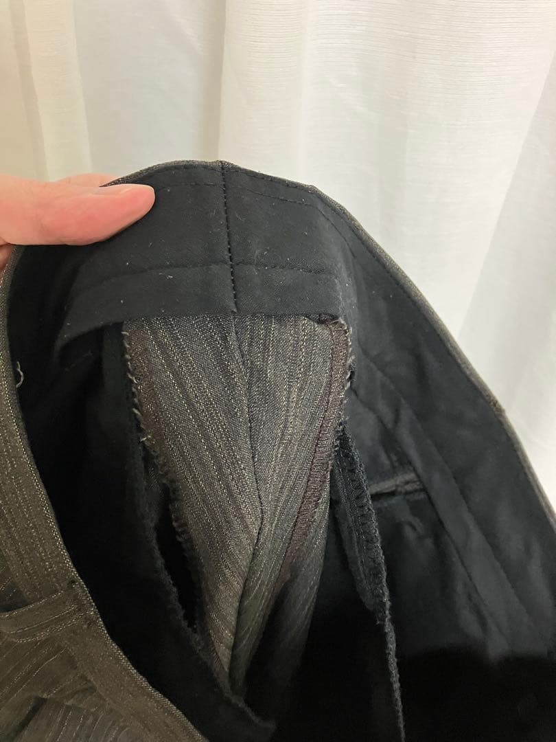 DRIES VAN NOTEN グレーストライプ スラックス