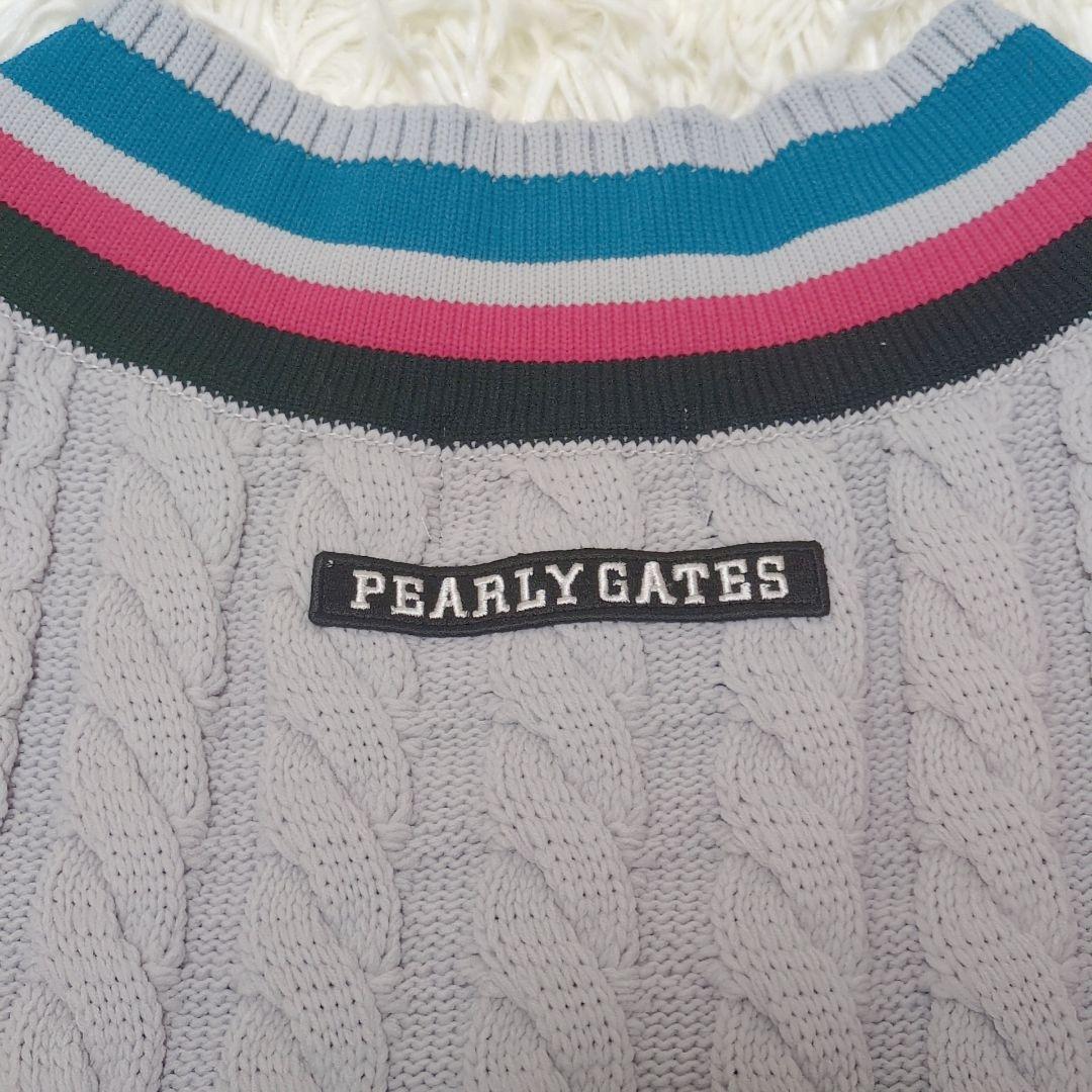 【美品】パーリーゲイツ Vネックニットベスト サイズ4 M相当 ゴルフウェア