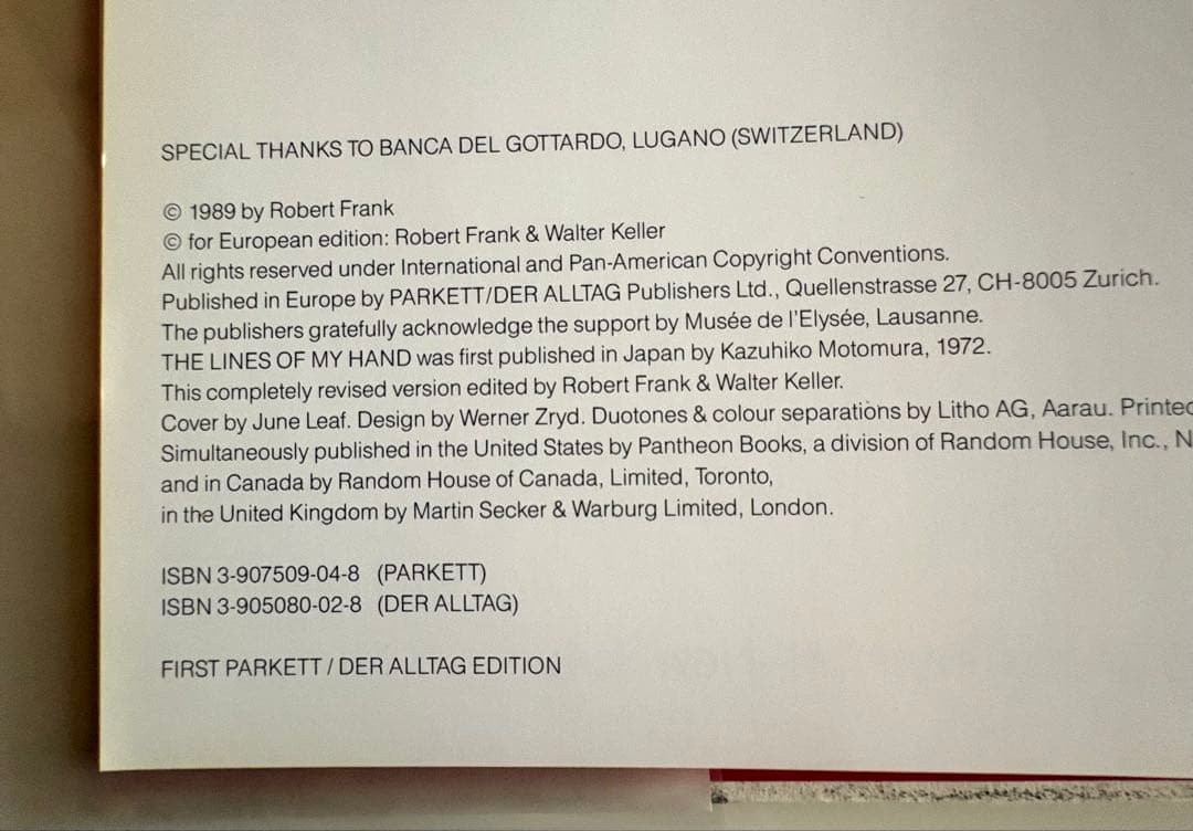 ロバート・フランク写真集『The Lines of My Hand』