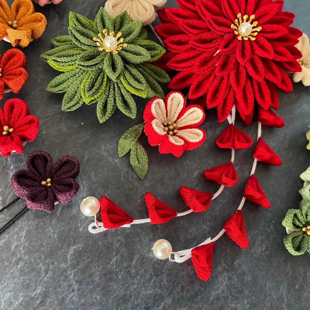 【otafuku様】つまみ細工　髪飾り✴︎愛花✴︎紅葉　成人式No.332再販10