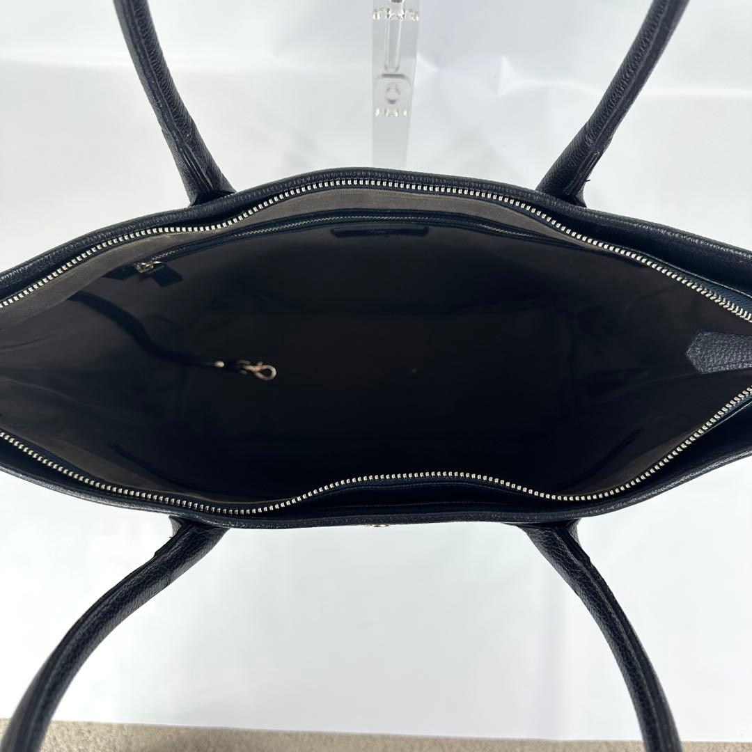 【専用】 hinn トートバッグ レザー シボ 大容量 ファスナー付 A4可能