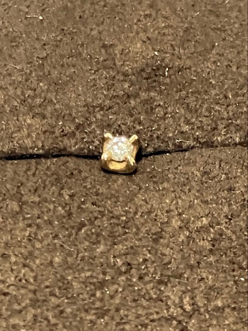 アガットK18 ダイヤモンドピアス片方のみ