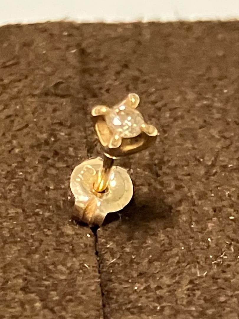 アガットK18 ダイヤモンドピアス片方のみ