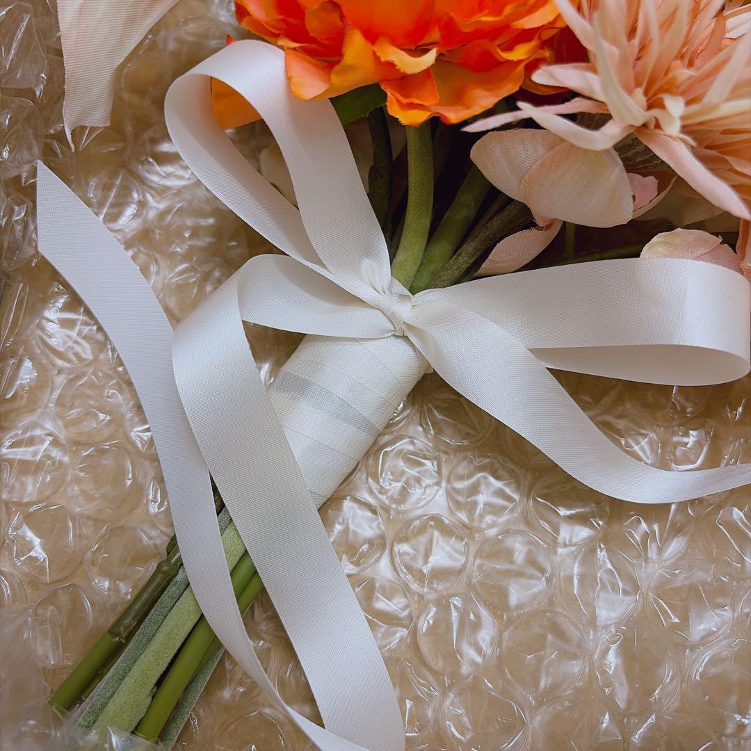 【即日発送】アーティフィシャルフラワーブーケ 結婚式 前撮り 造花 蘭 カラー