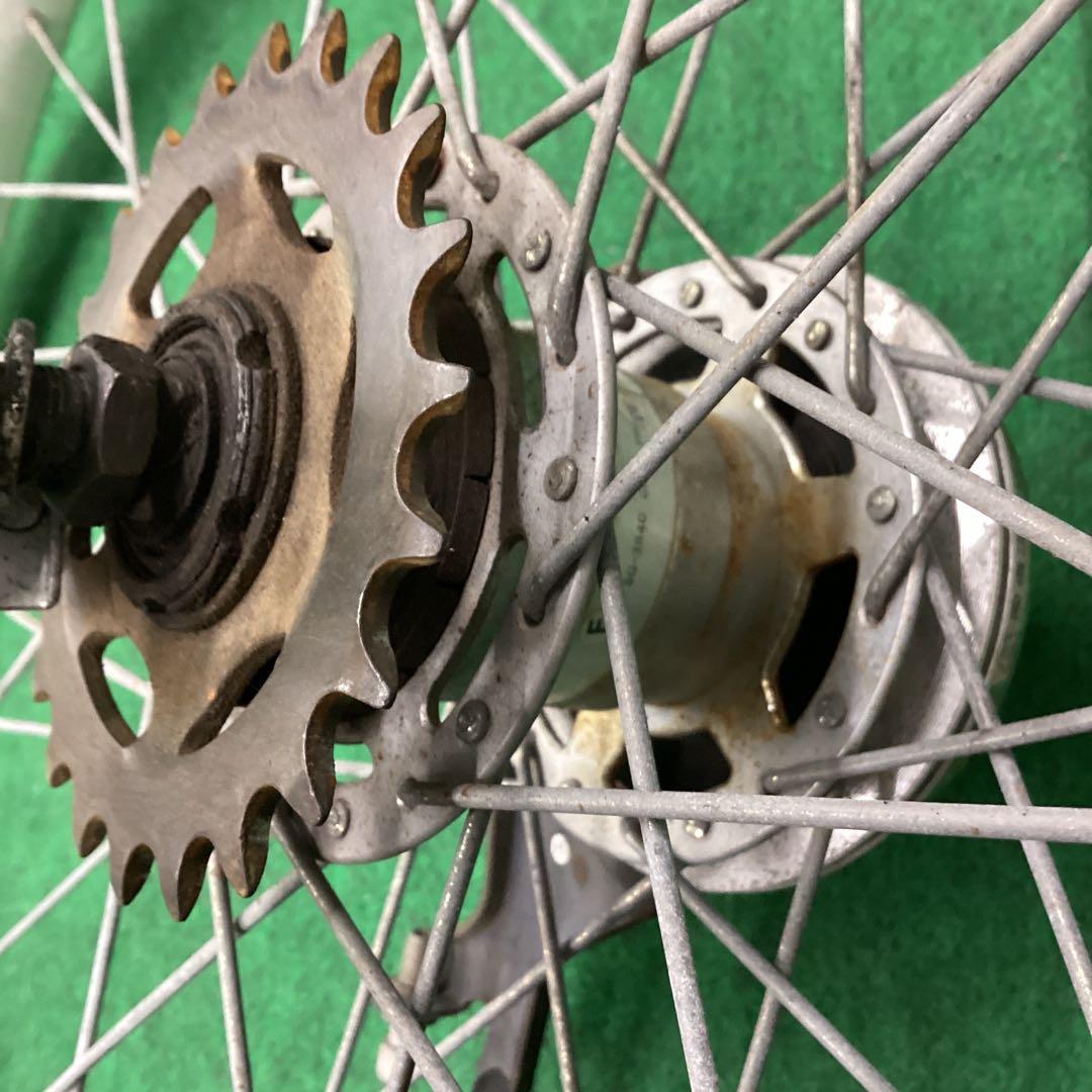 ステンレスリム　後輪 26x1-3/8 タイヤ付 内装3段 26インチ ローラー