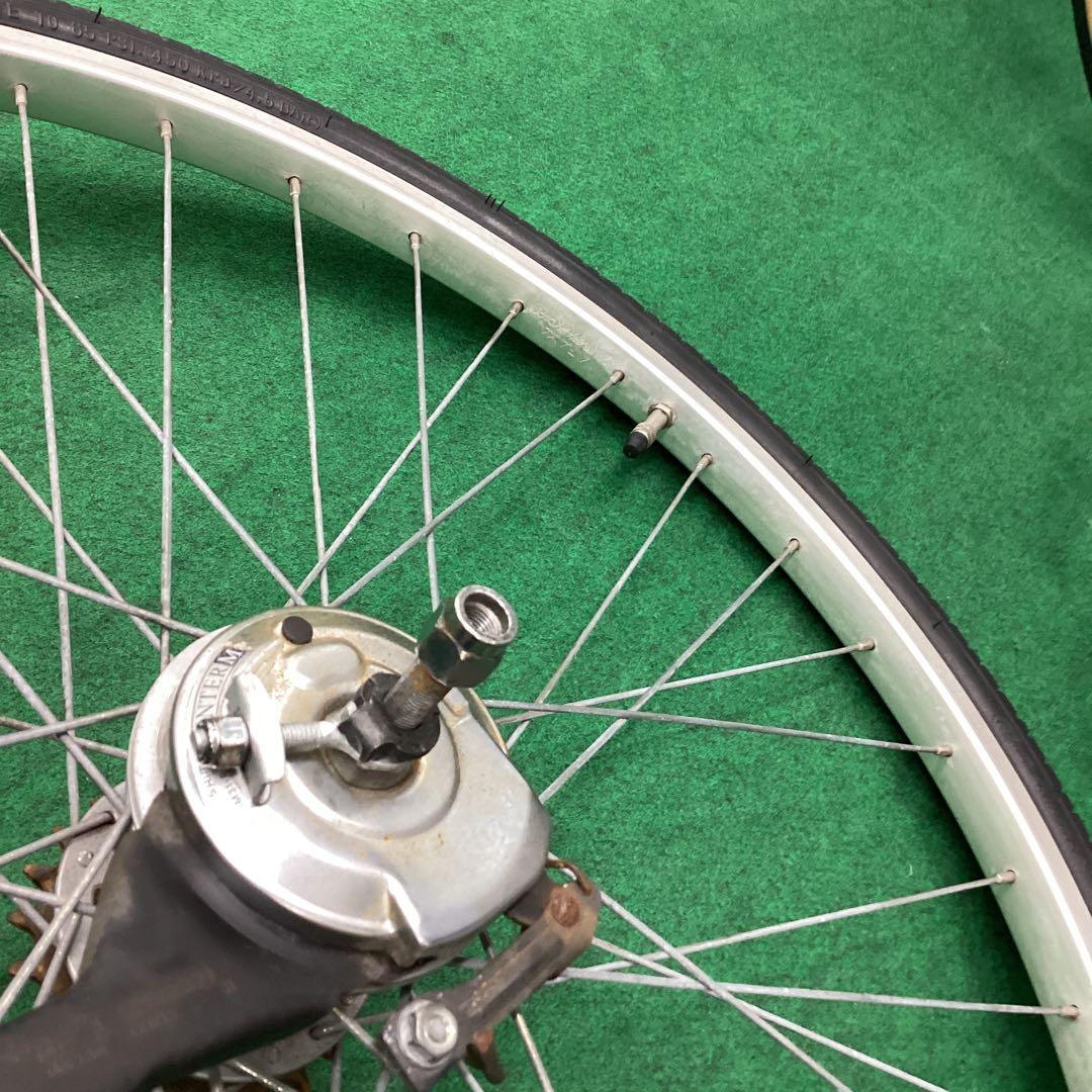 ステンレスリム　後輪 26x1-3/8 タイヤ付 内装3段 26インチ ローラー