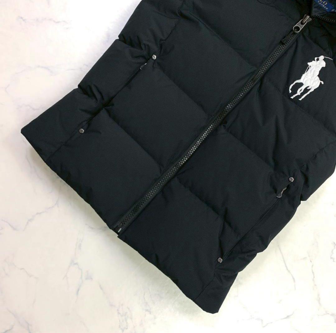 美品★ポロラルフローレン ダウンベスト ビッグポニー ブラック XS　D986