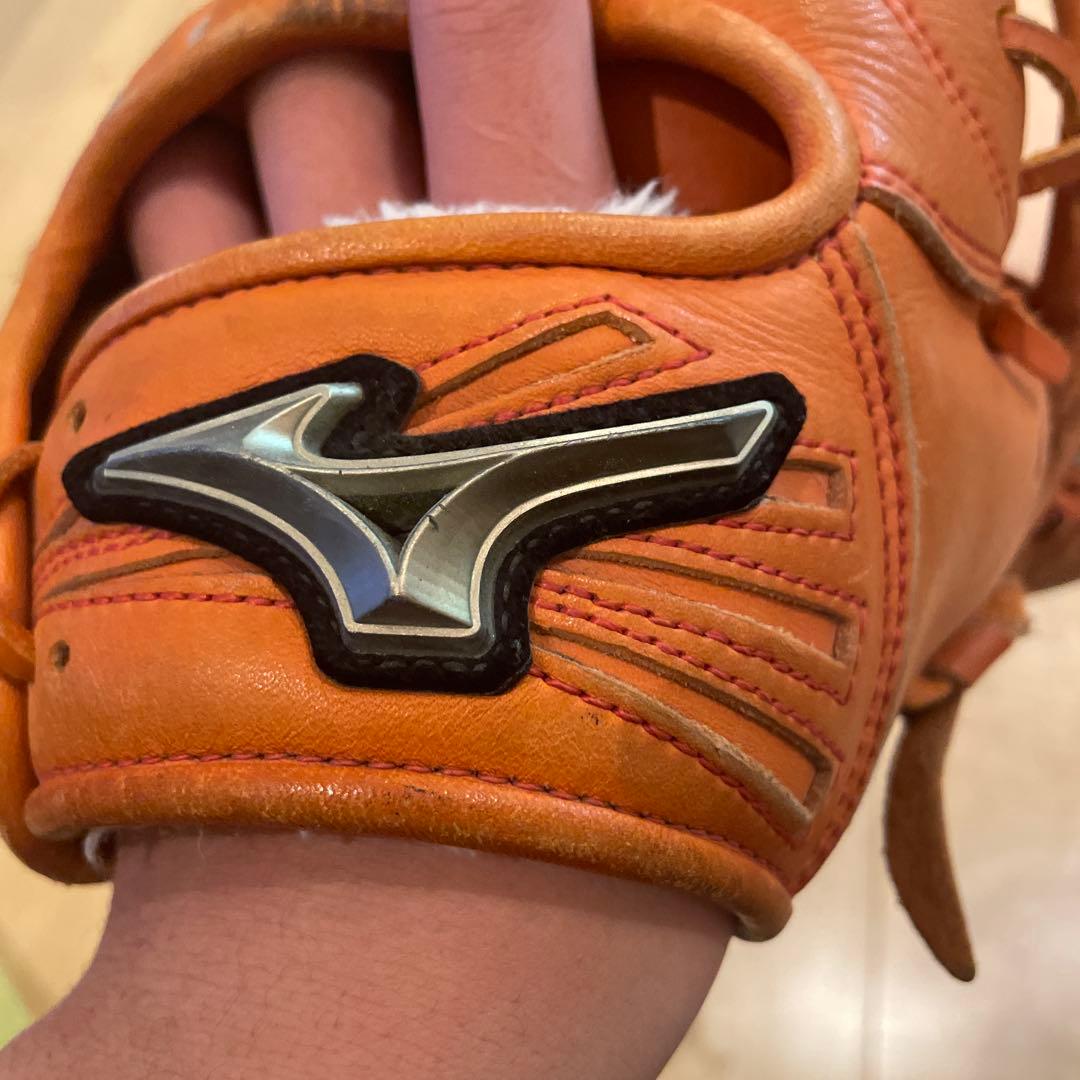 Mizuno グラブ オレンジ レザー軟式（坂本勇人モデル）