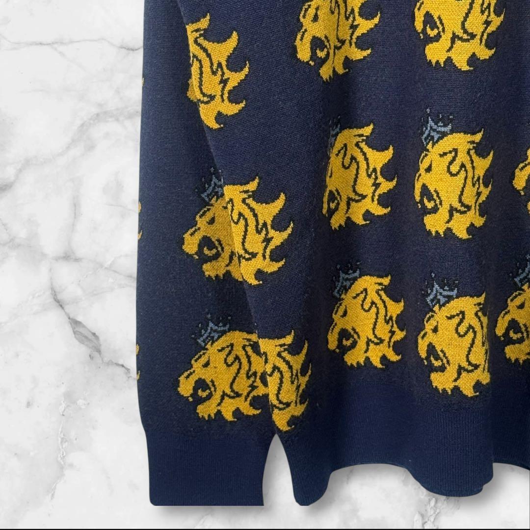 PEARLY GATES パーリーゲイツ ライオン総柄ニットセーター サイズ5