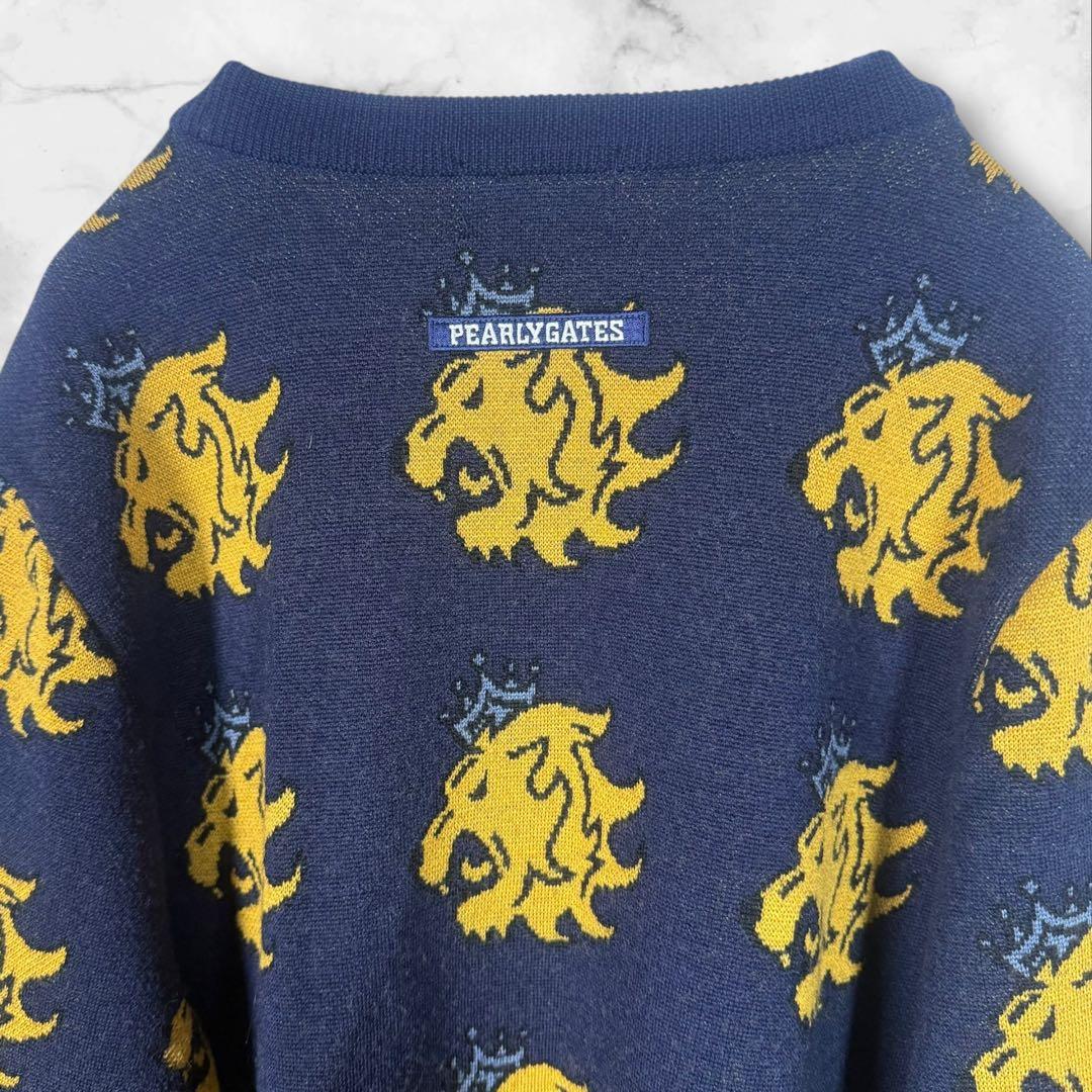 PEARLY GATES パーリーゲイツ ライオン総柄ニットセーター サイズ5