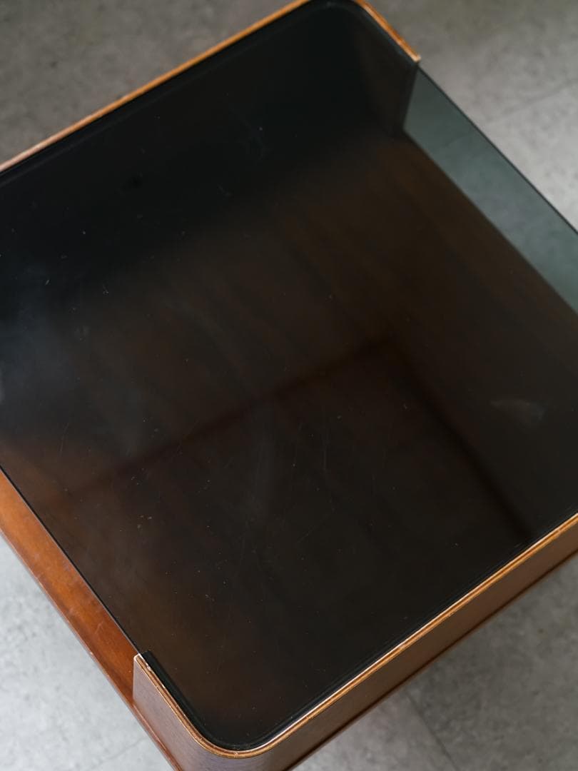 ヴィンテージ スモーク ガラステーブル 北欧モダン ミッドセンチュリー