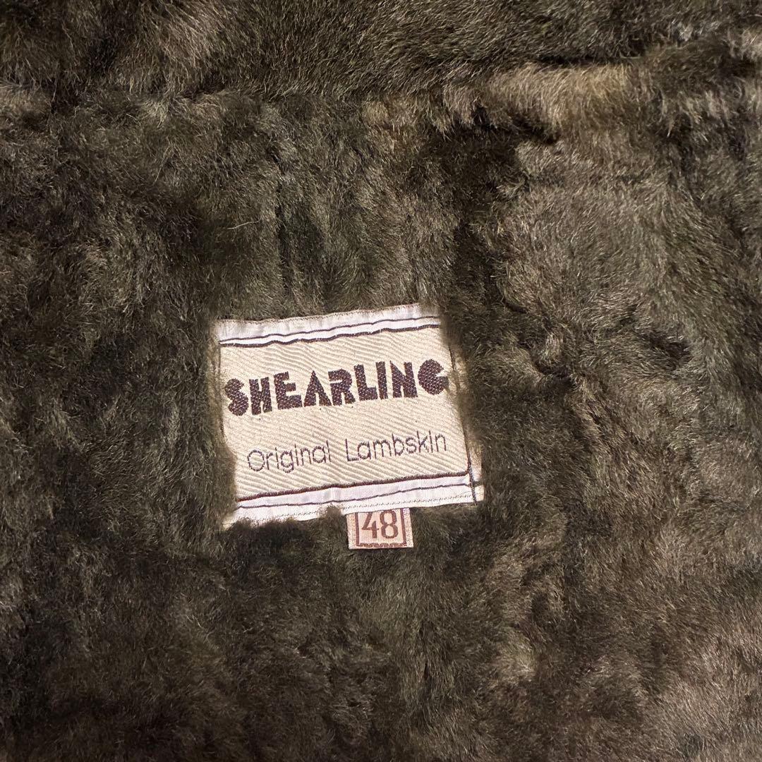 ヴィンテージ シープスキン ムートンコート シアリング ラムスキン グリーン