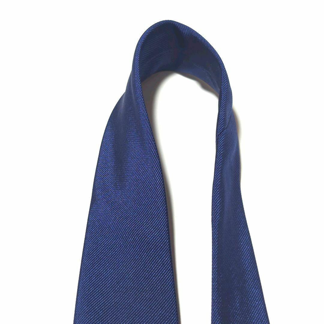 ロロピアーナ ネクタイ ソリッド 無地 ハイブランド 高級シルク 光沢感 青紺