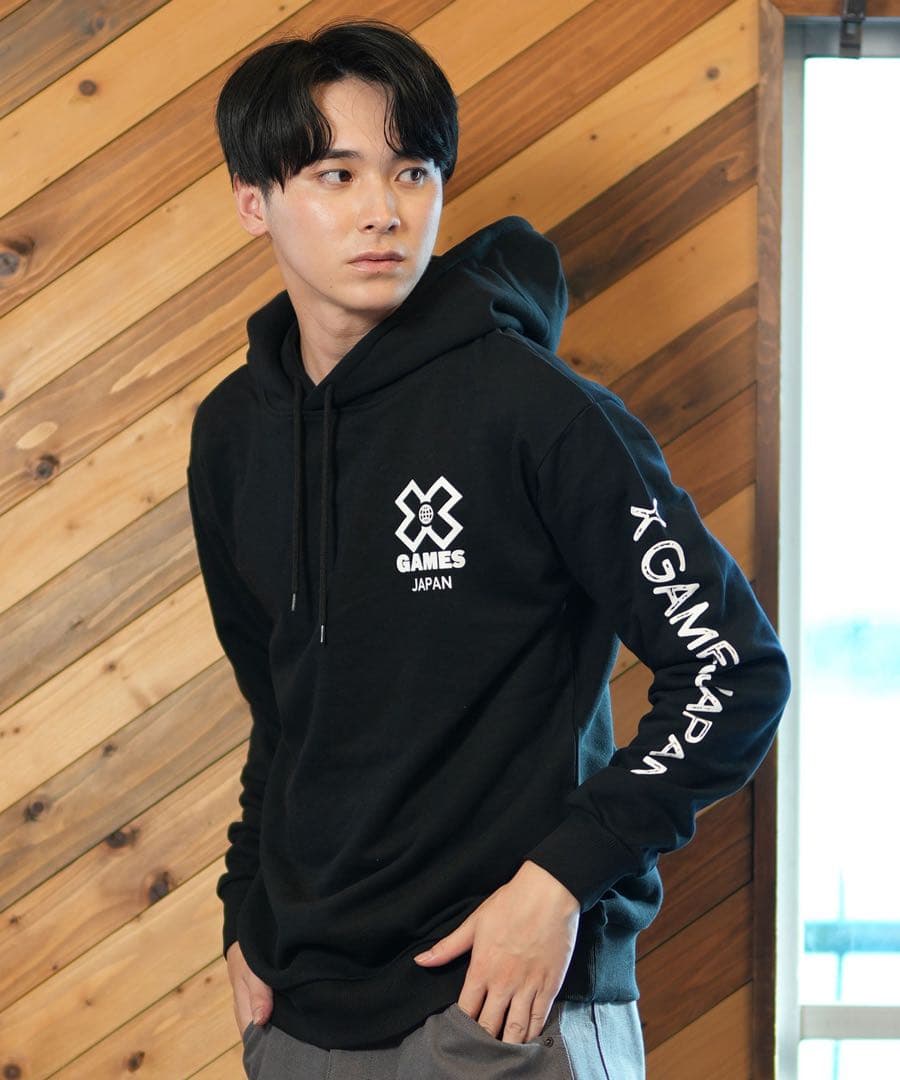 ★新品未使用★ムラサキスポーツ限定×X-GAMES コラボパーカー M 黒★