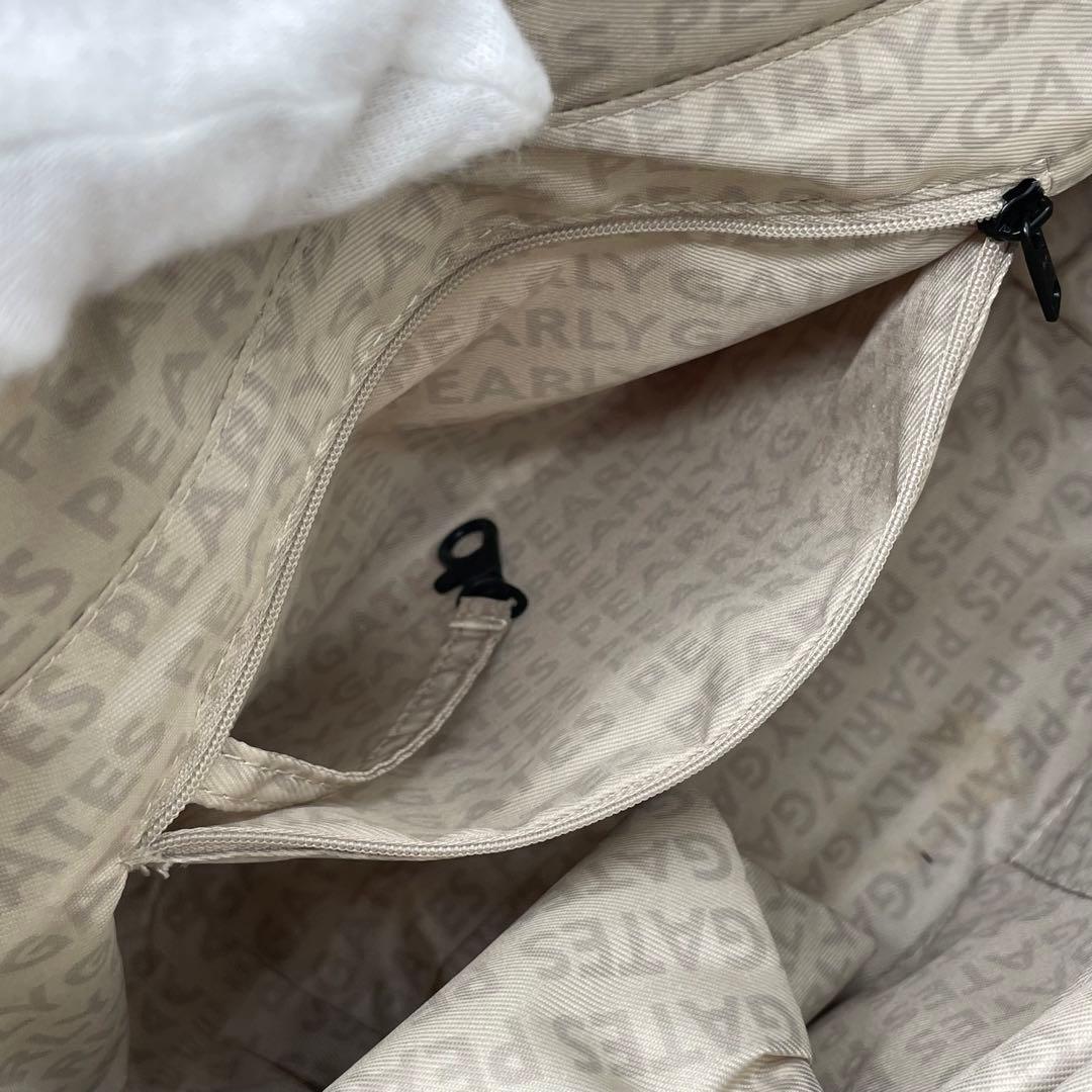 ★BN4085□パーリーゲイツ カートバッグ ベージュ系 ゴルフ