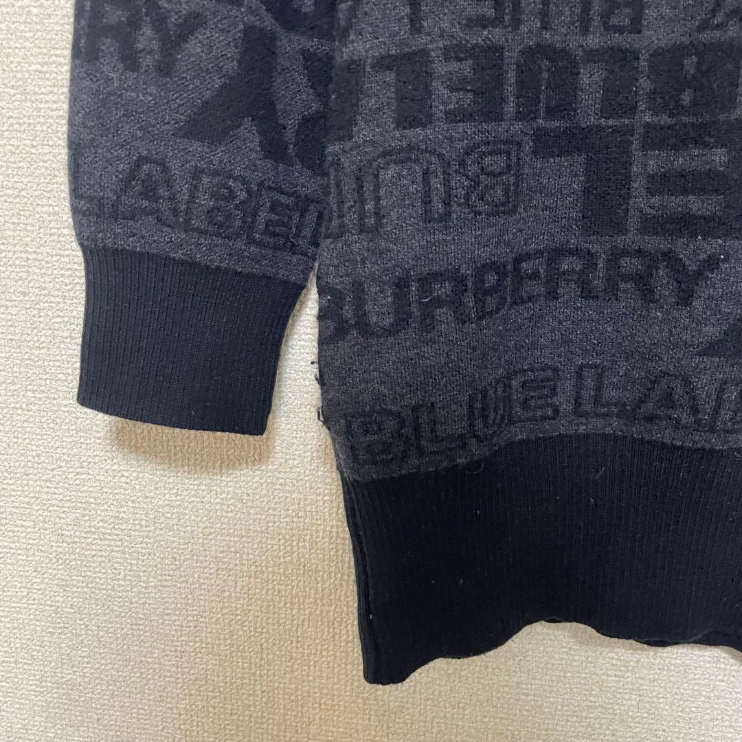 バーバリーブルーレーベル　ロングパーカー　ニット　ワンピース　総ロゴ