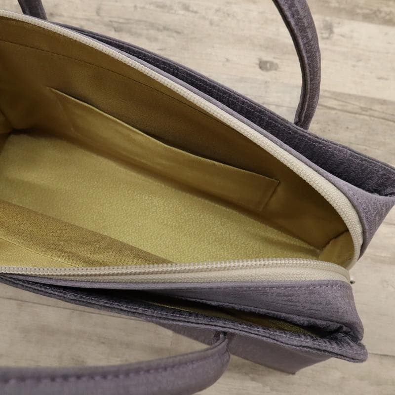 《和装バッグ◆利休バッグ■吉祥文■宝尽くし＊打ち出の小槌◆濃灰紫色♪Z7-17》