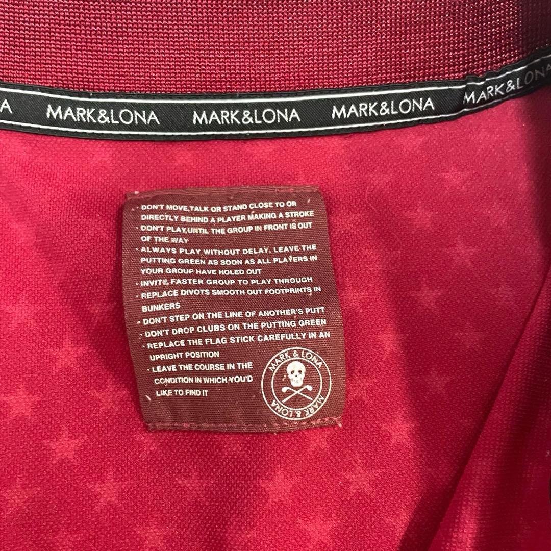 良品 MARK & LONA メンズポロシャツ レッド Lサイズ　ラメスカル