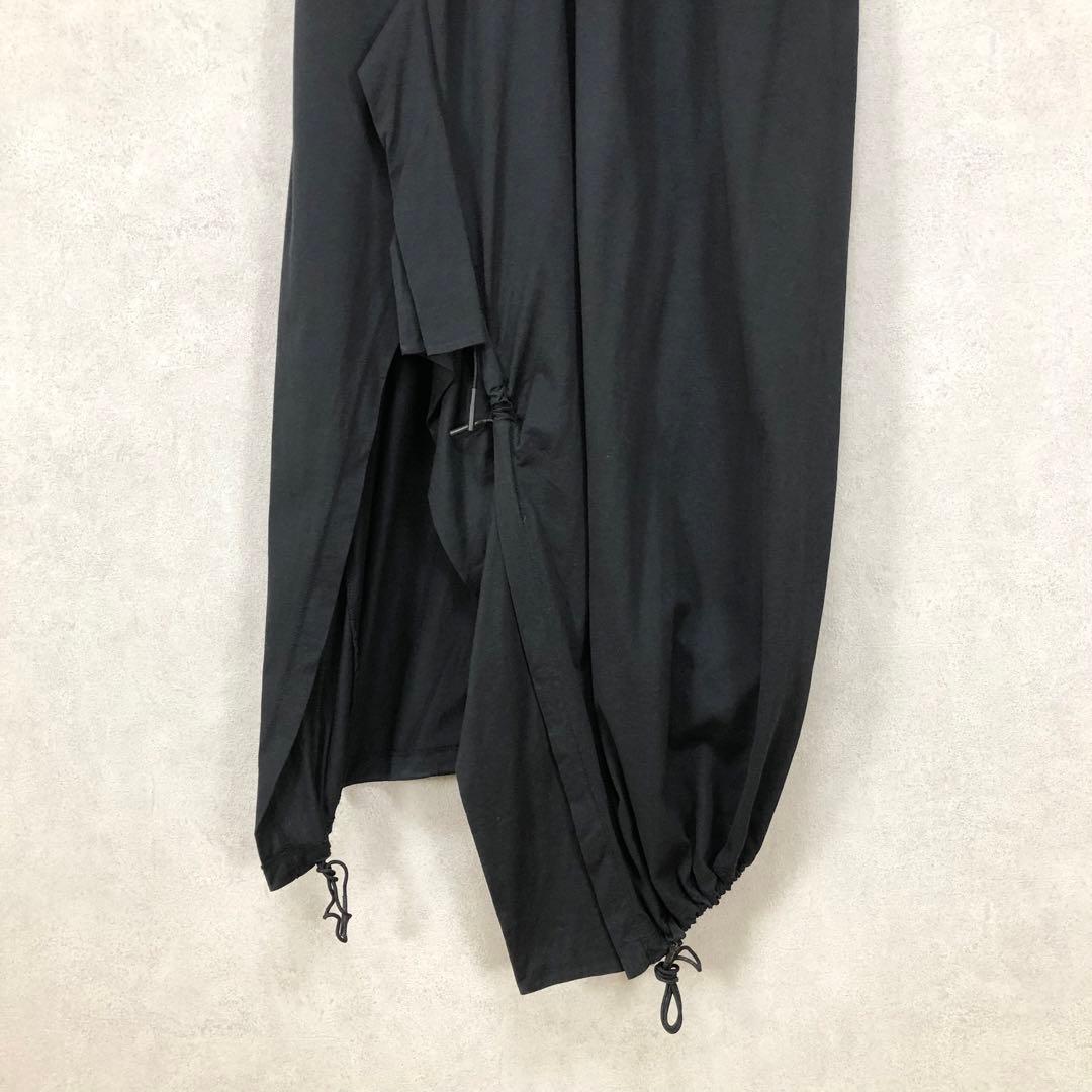 Y-3 ワイスリー ドローコード 半袖ロングワンピース 黒