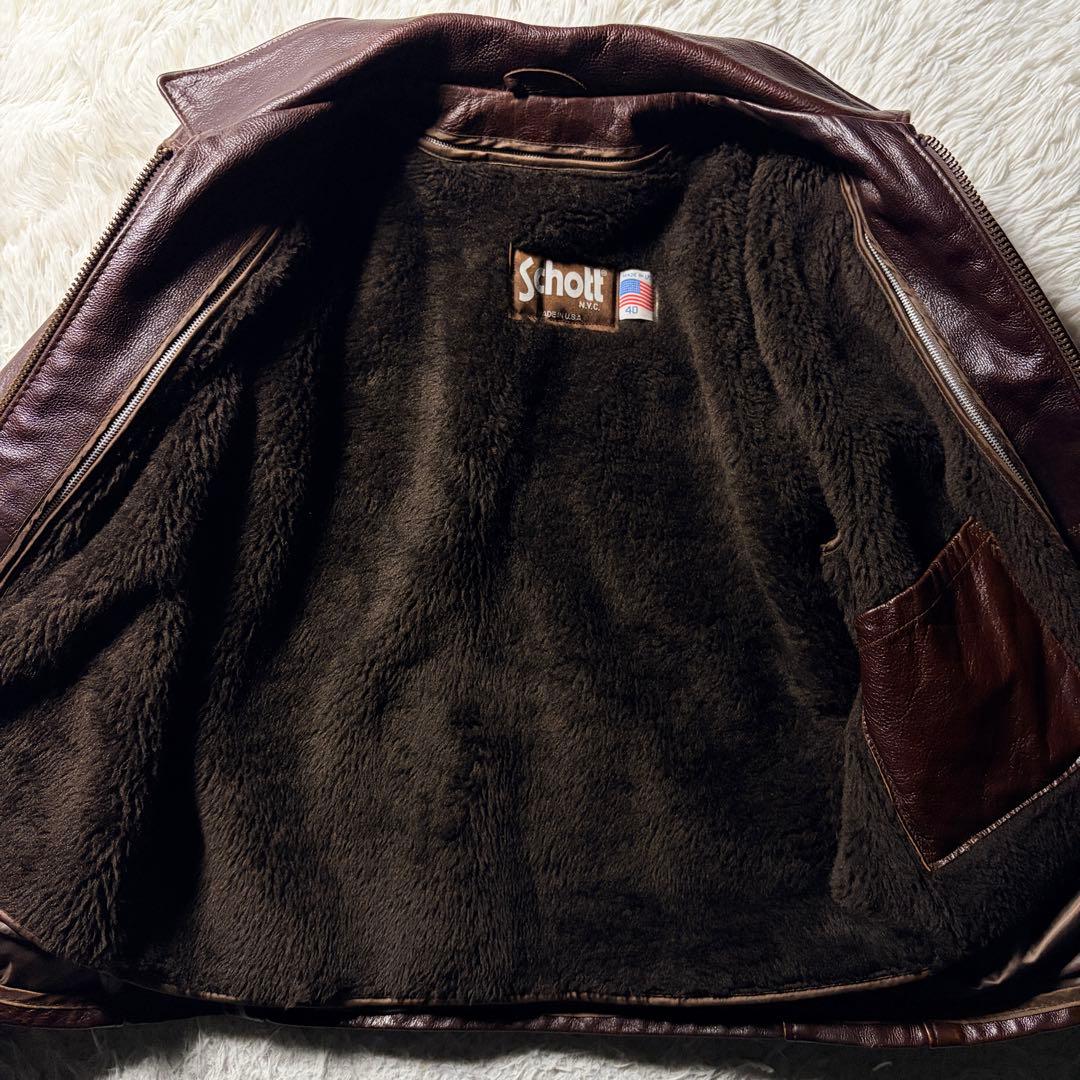 T*7様 希少モデル/40■schott トラッカージャケット ATV101 ボ