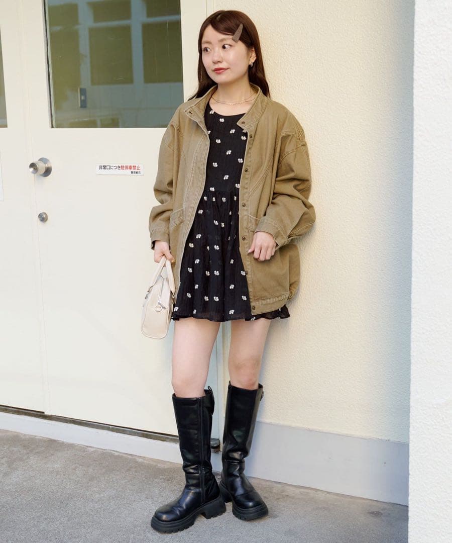 新品　Kastane カラーツイルレース付きジャケット　カスタネ ベージュ