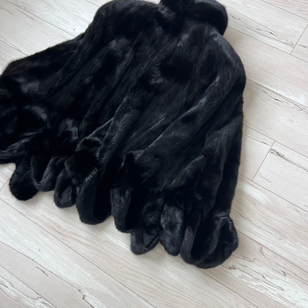 サガミンク　ポンチョ　スカラップ　毛皮　コート