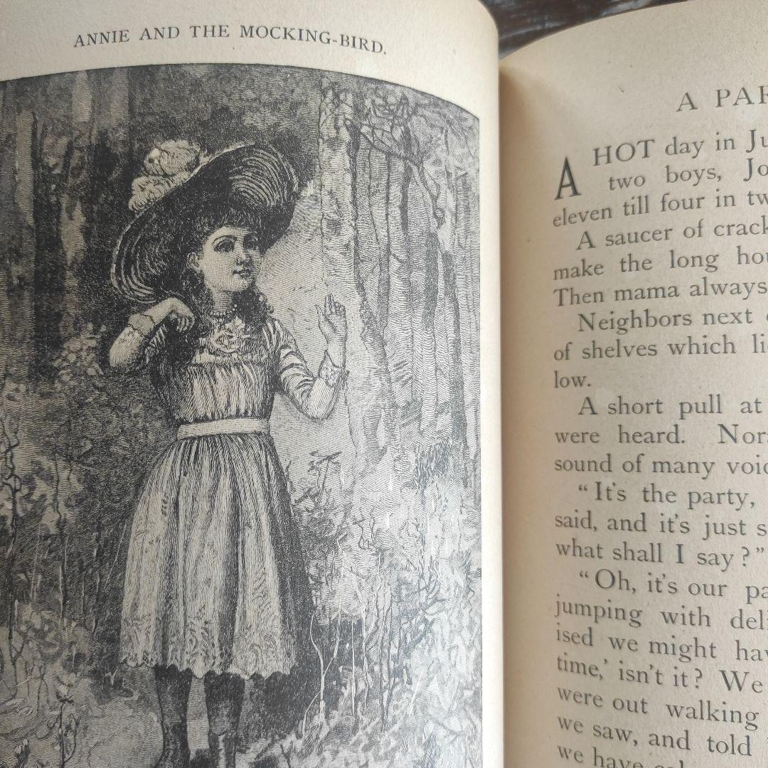 アンティーク美しい挿絵の児童書ビクトリアン洋書　古書　ジャンクジャーナル