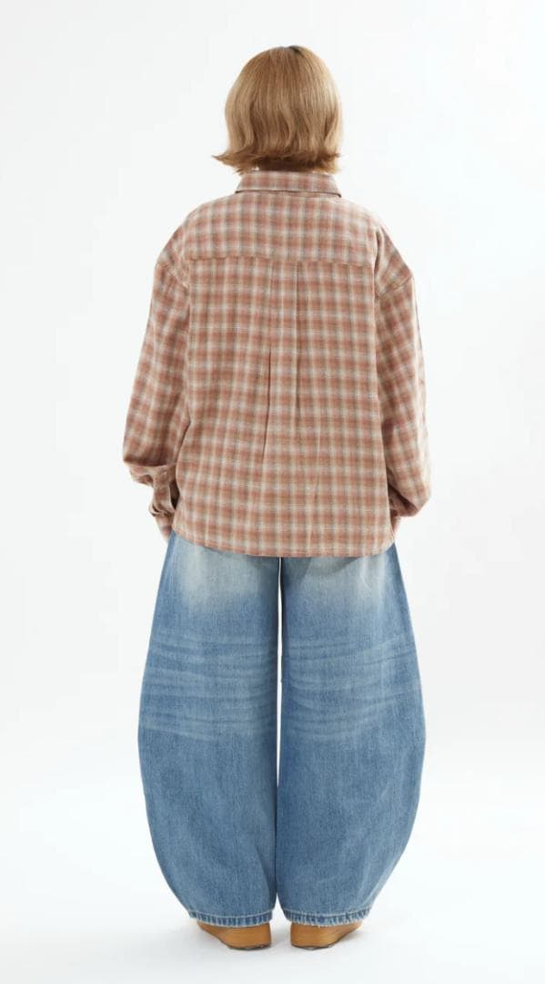 L2090ウォッシュドステッチバルーンデニムL（lightblue）地底人