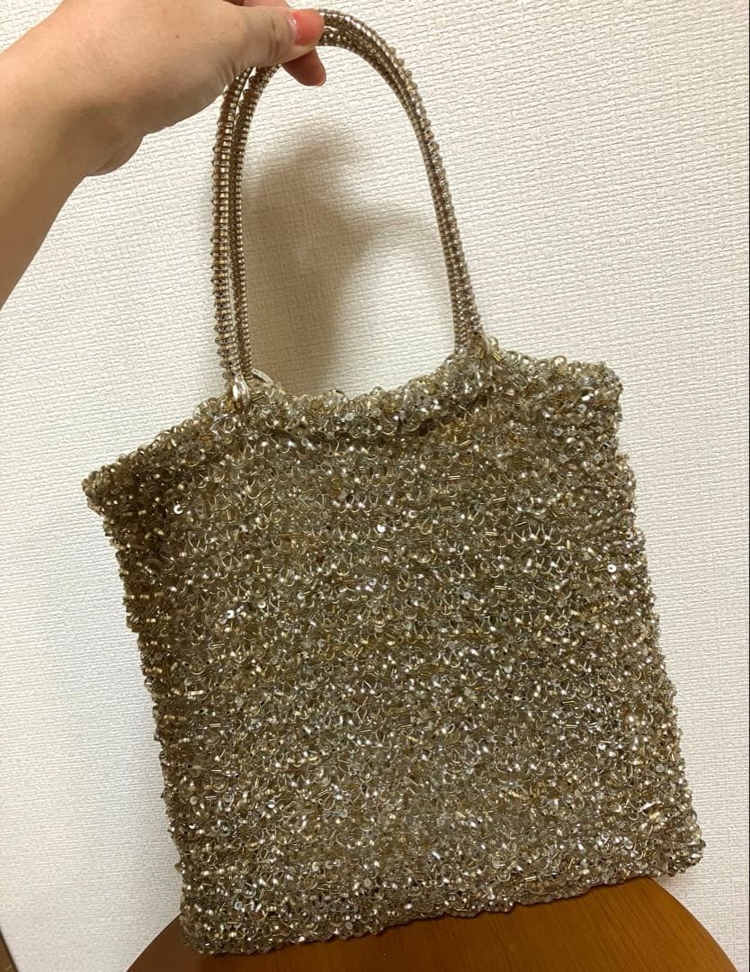 現行　アンテプリマ　ワイヤー グリッター　シルバーゴールド　スクエアラージ