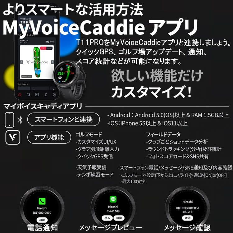 ボイスキャディ T11 PRO 腕時計型 GPSナビ