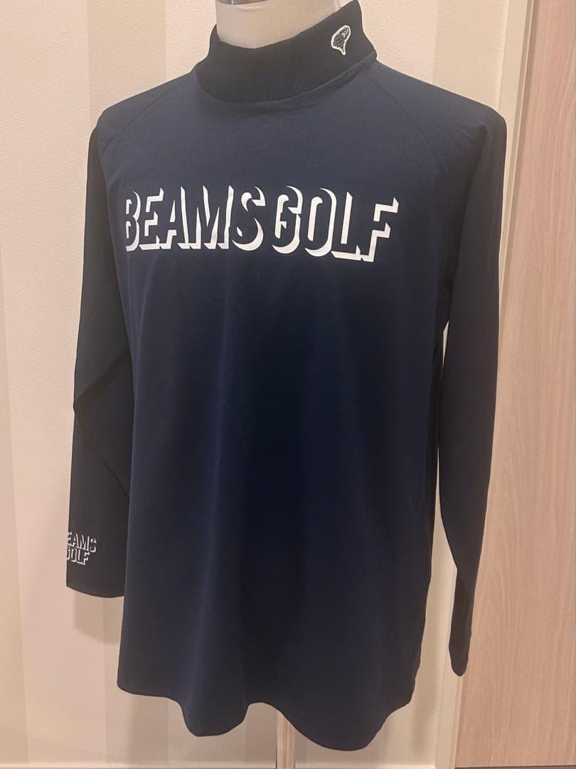新品未使用★ビームスゴルフモックネックシャツ　ネイビーXL