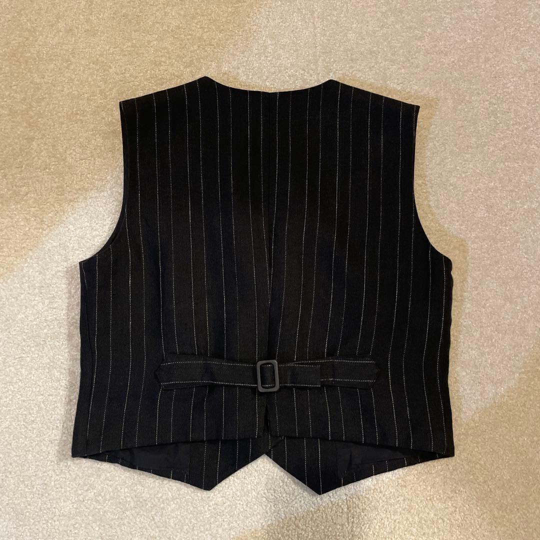 ARTS&SCIENCE リネンストライプワイドベスト ジレ サイズ1