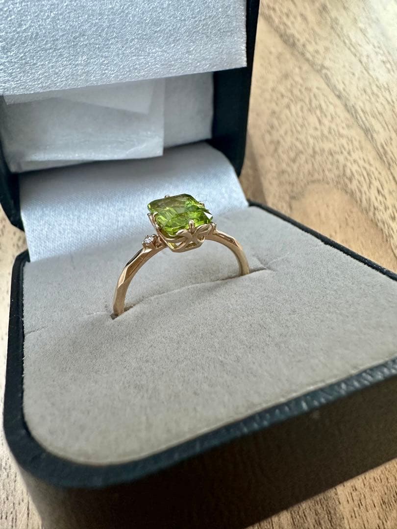 TSUTSUMI K10イエローゴールドペリドットリング15号