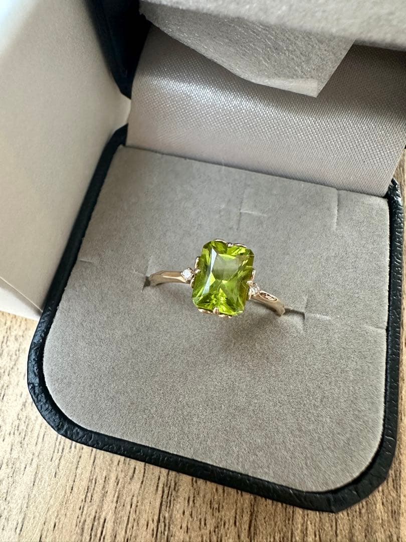 TSUTSUMI K10イエローゴールドペリドットリング15号