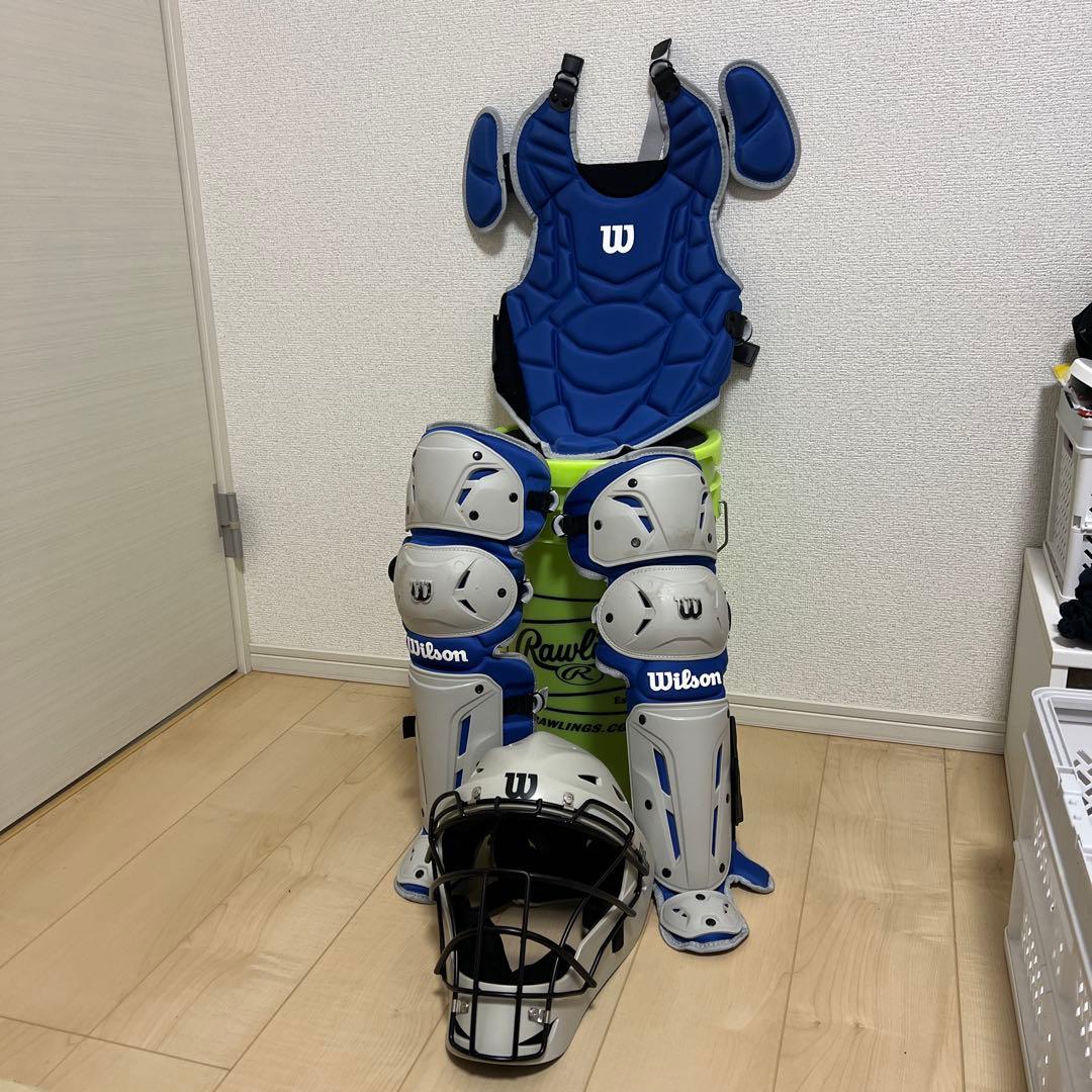 年*球様 Wilson 硬式用 キャッチャー防具 ブルー