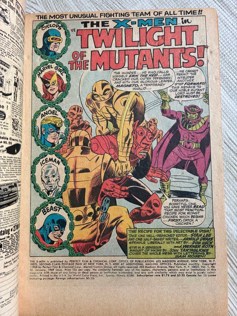 アメコミ Xmen #52 マーベル　1968年 スパイダーマン Disney