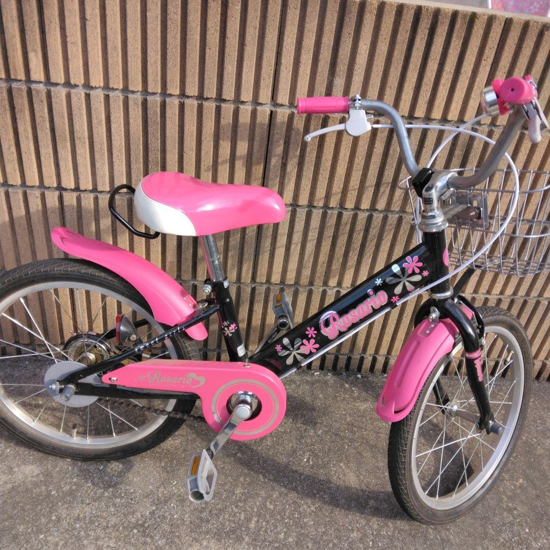 18インチ　ピンク 幼児用自転車 ピンク　黒　補助輪あり　説明書あり
