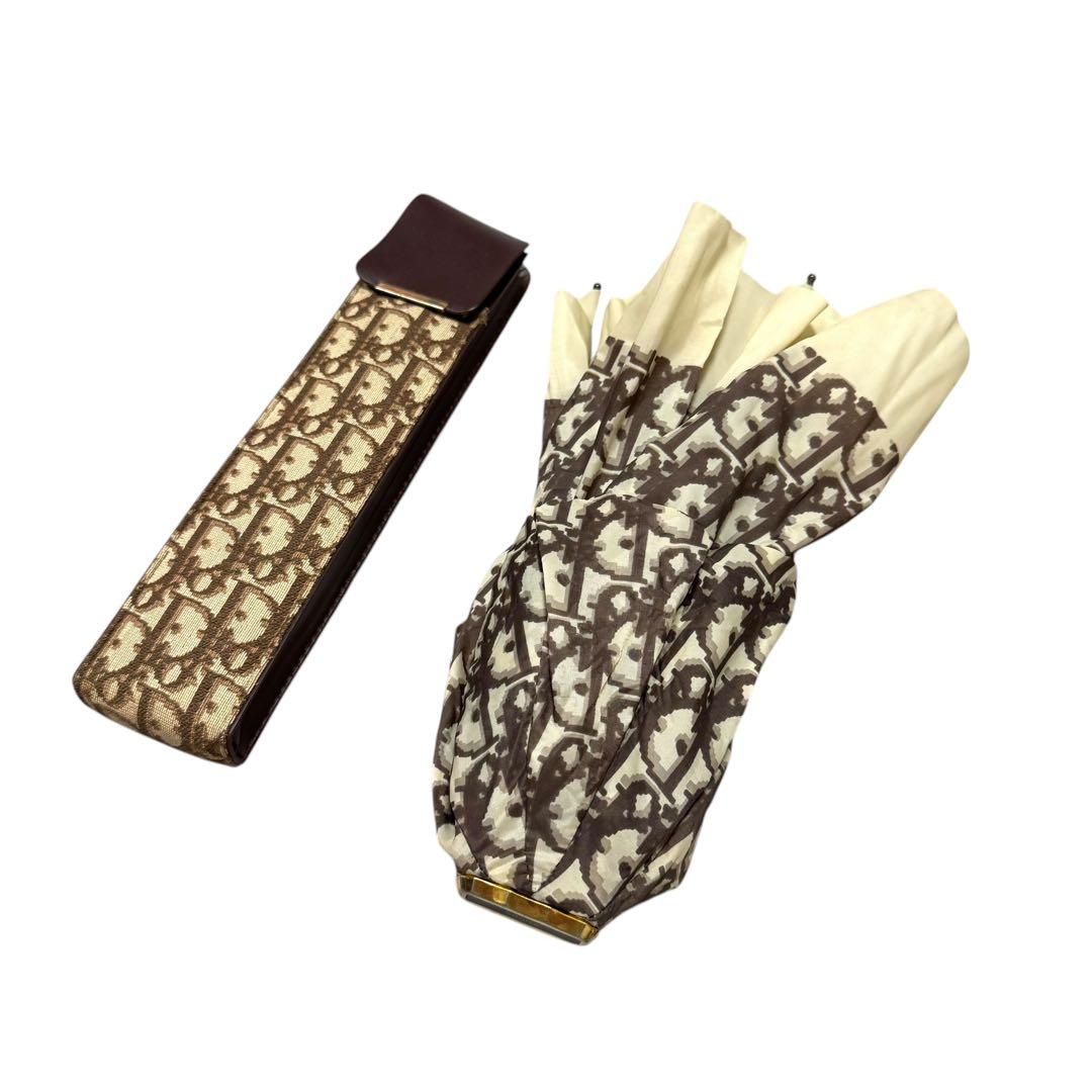 美品 Christian Dior 折り畳み傘 トロッター柄 カバー付