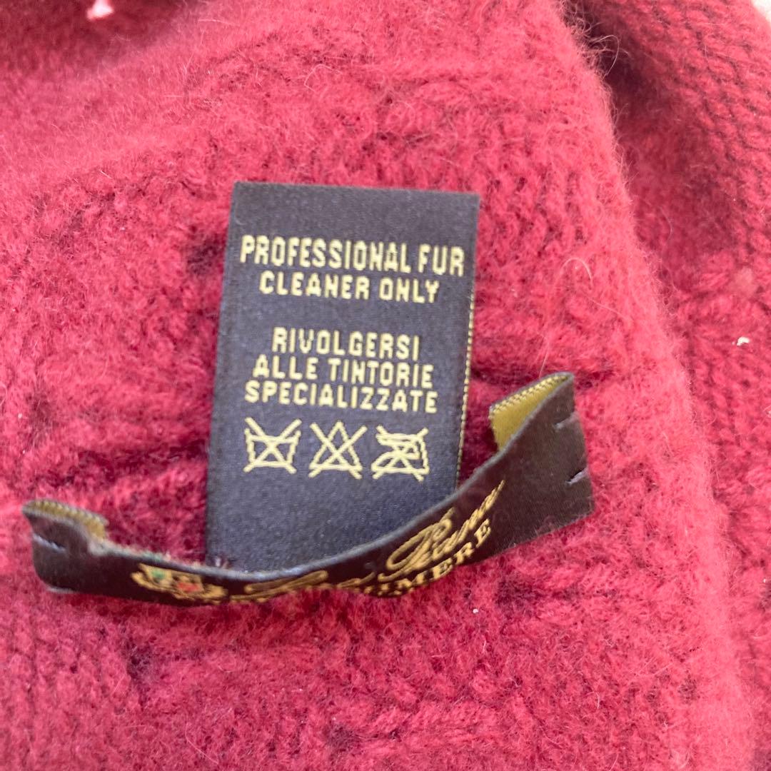 ロロピアーナ ニット帽　カシミヤ　カシミア　赤