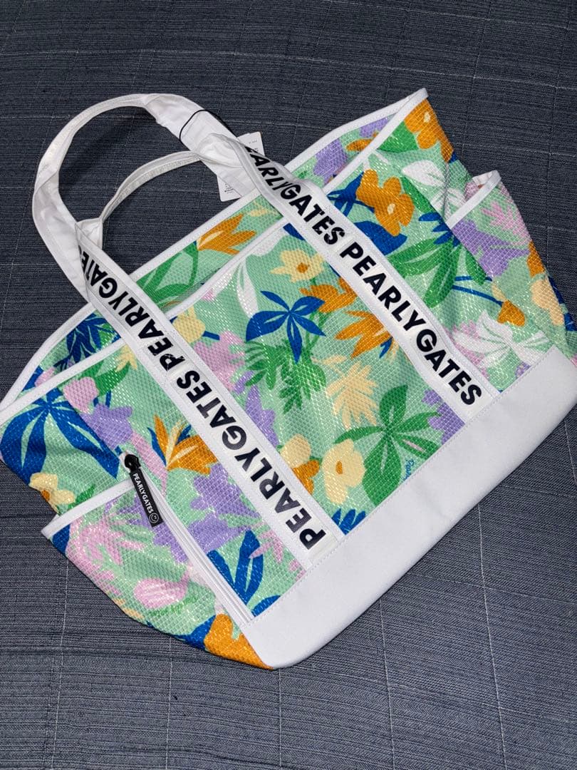 （新品）パーリーゲイツ、ボタニカル柄シリーズ、ロッカーバッグ、トートバッグ