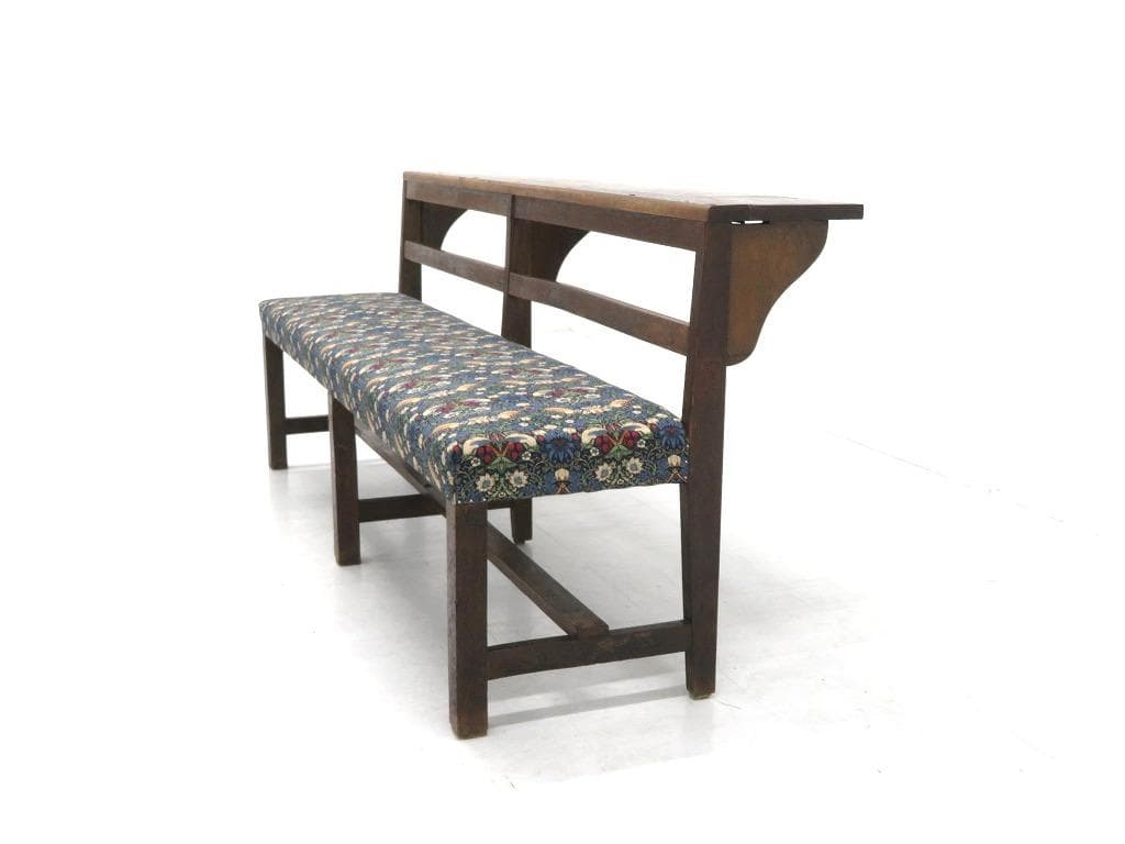 アンティーク　オーク材　ウィリアムモリス　チャーチベンチ　教会　チャーチチェア