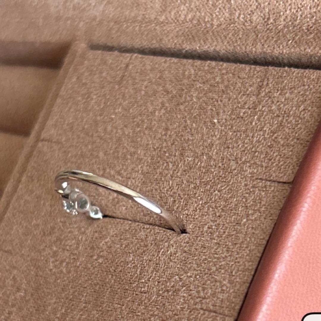 ツツミ TSUTSUMI 美品 K10ホワイトゴールドアクアマリンリング