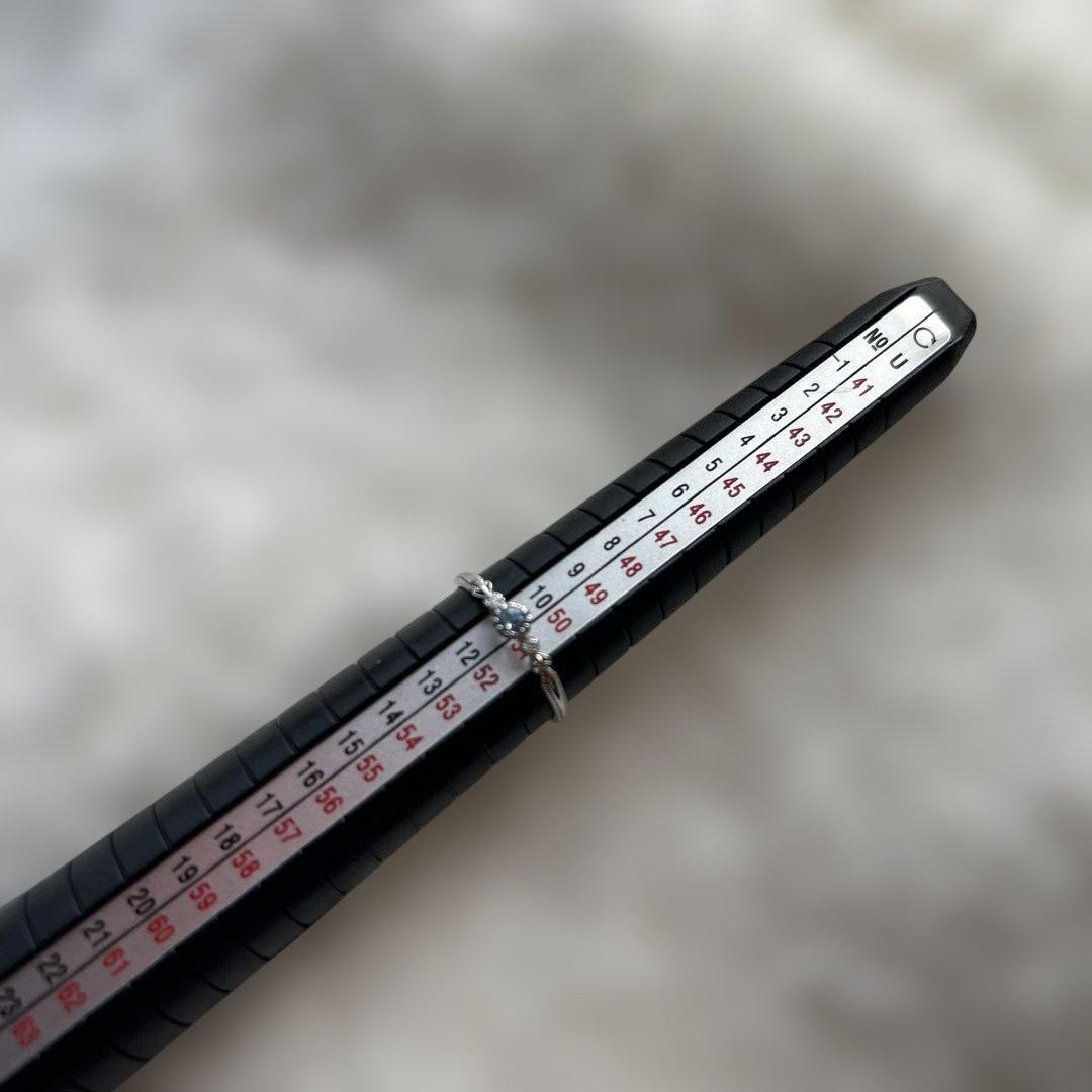 ツツミ TSUTSUMI 美品 K10ホワイトゴールドアクアマリンリング