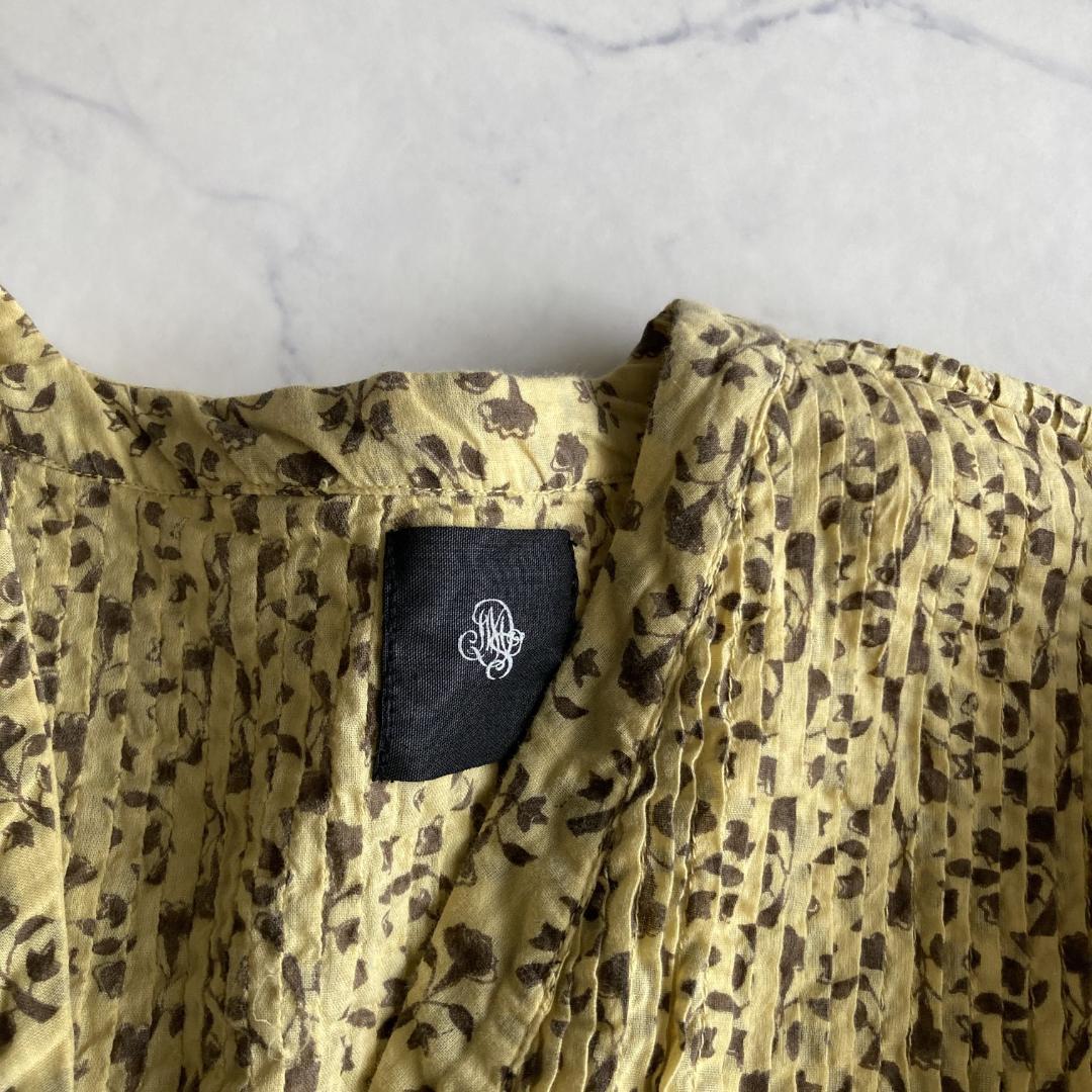 【極美品】メゾンドソイル ブロックプリント 花柄ワンピース 黄色 マキシ丈